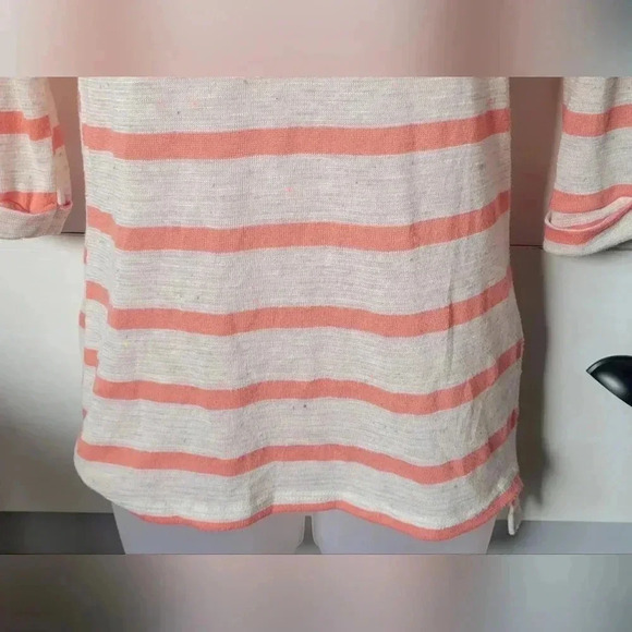 Ginger G striped scoop neck top, 3/4 sleeve, womens medium, lightweight stretchy - Picture 11 of 16